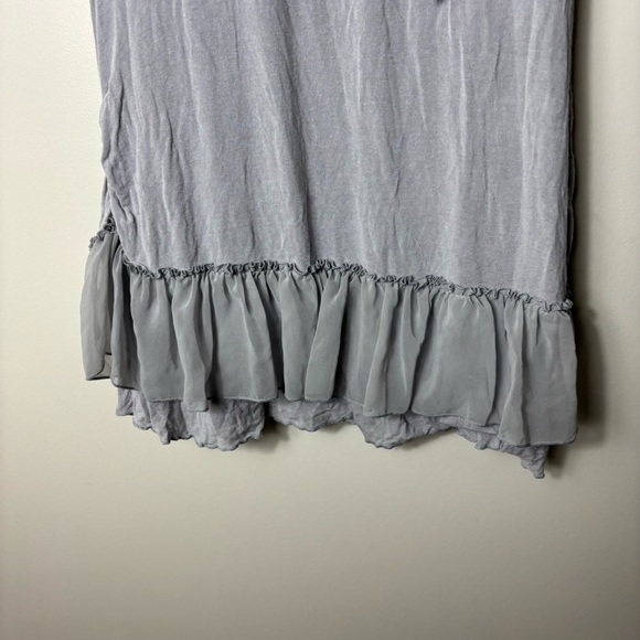 Forla Paris gray ruffles with shell detail feminine midi dress - Picture 8 of 12